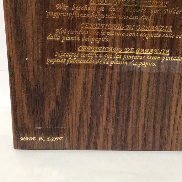 Egyptian King Hand-Painted on Papyrus Paper, Framed, Signed - Picture 8 of 8